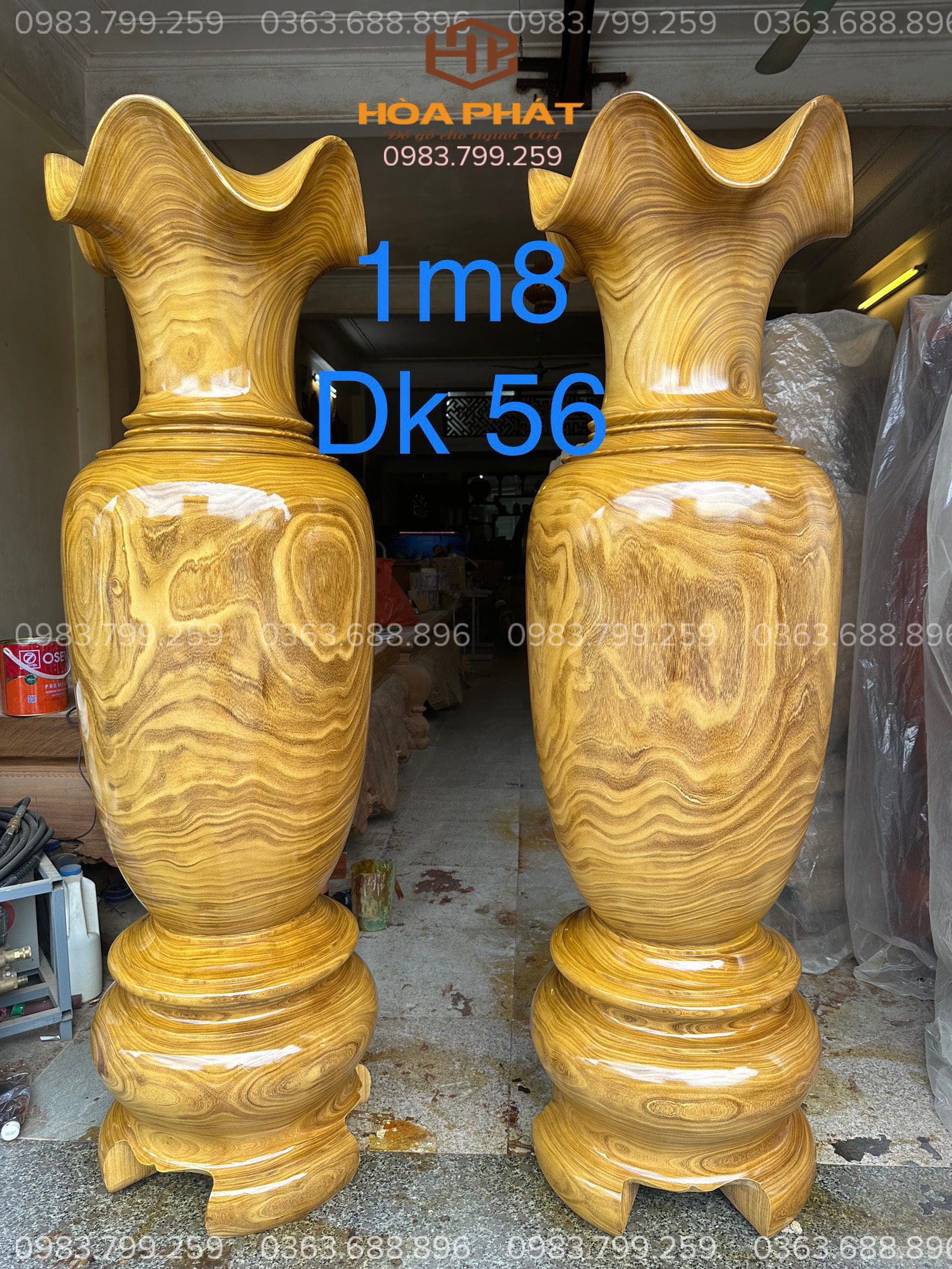Sản phẩm lục bình gỗ Cẩm Vàng được hoàn thiện kỹ và áp dụng chính sách bảo hành của Đồ Gỗ Hòa Phát.