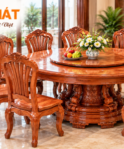 Bộ Bàn Ăn Tròn Mẫu Ghế Xòe Quạt