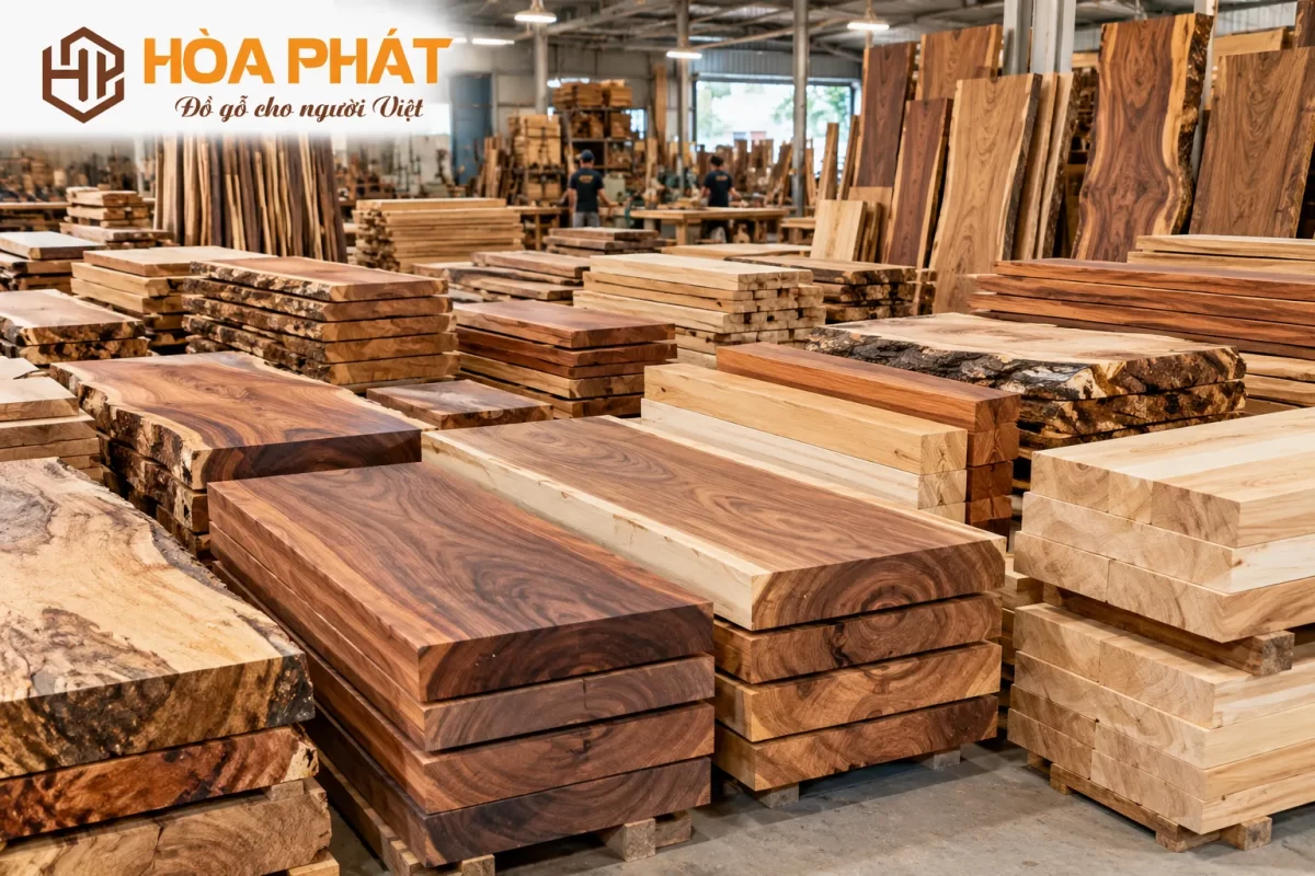 Một số chất liệu gỗ tự nhiên thường được sử dụng để chế tác Sập Gỗ