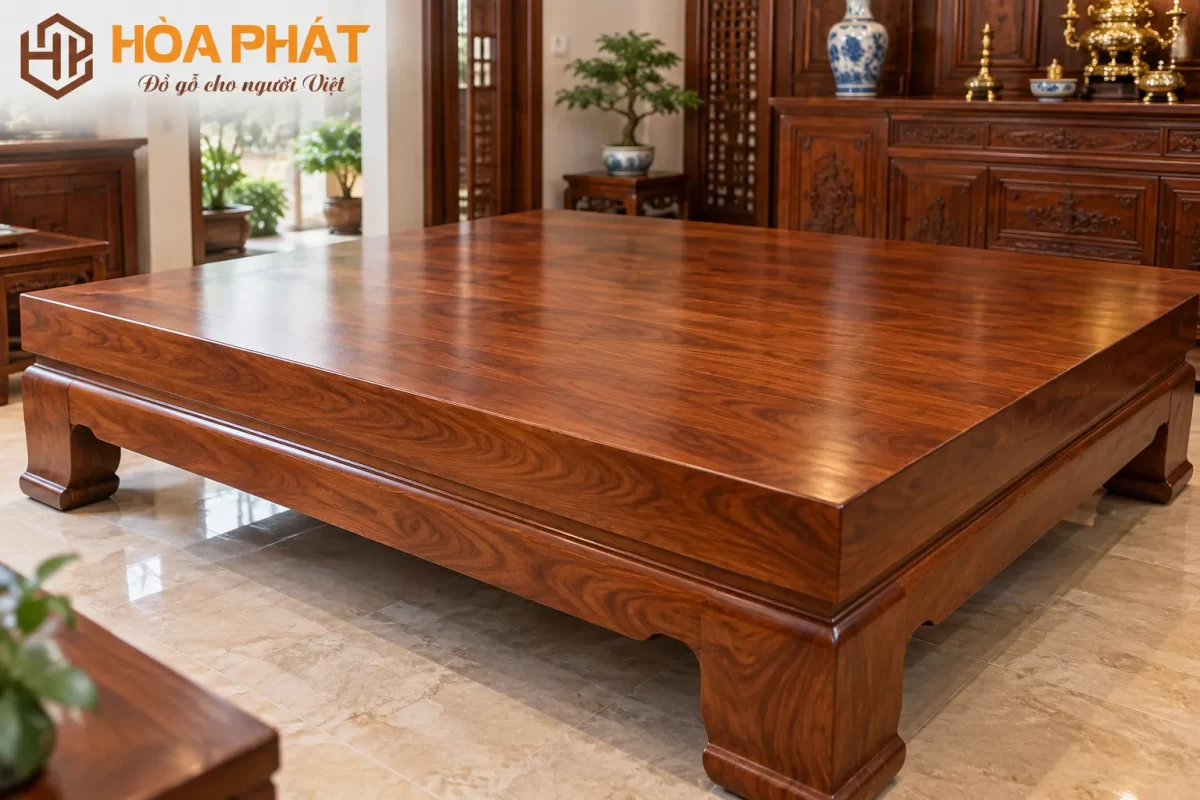 Sập Gỗ trơn với thiết kế tối giản, tôn lên vẻ đẹp tự nhiên của chất liệu gỗ