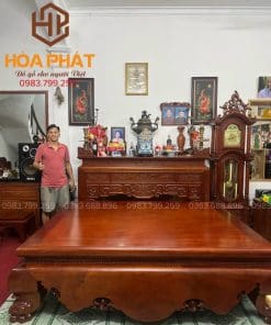 Sập Trơn Chân Quỳ Gỗ Gụ