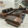 Bộ sofa 2 văng thuyền gỗ óc chó loại 1 hàng cao cấp