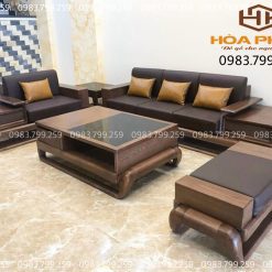 Sofa Phòng Khách Gỗ Sồi Màu Óc Chó Cao Cấp loại 1