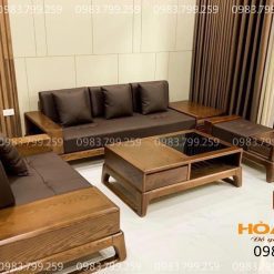 Bộ Sofa Đùi Gà Phòng Khách 2 Văng Gỗ Tự Nhiên