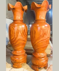 Lục Bình Phong Thủy Gỗ Hương Đỏ Cao 1m8 Nguyên Khối VÍP