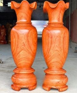 Lục Bình Gỗ Hương Đỏ Nguyên Khối Cao 1m8 Chọn Vân Chọn Gỗ Đẳng Cấp