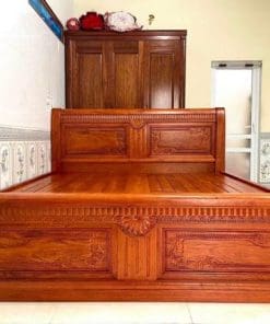 Giường Chữ X Gỗ Hương Đá Loại 1 Đẹp Dày Dặn
