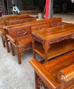 Bàn Ghế Trưởng Kỷ Gỗ Gụ Hàng Đẹp Dày Dặn Loại 1