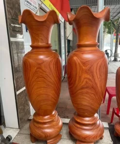 Lục Bình Gỗ Hương Đỏ Nguyên Khối Cao 1m8 Chọn Vân Chọn Gỗ Víp