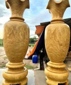 Lục Bình Liền Khối Gỗ Cẩm Vàng Cao 1m8 Đường Kính 60 Chọn Vân Chọn Gỗ Loại 1