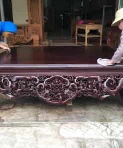 Sập Gỗ Ngũ Phúc Kim Tiền Màu Gụ Cực Đẹp Loại 1