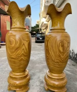 Lục Bình Gỗ Cẩm Vàng Cao 1m6 ĐK 47 Chọn Vân Chọn Gỗ Loại 1