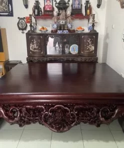 Sập Gỗ Gụ Đục Ngũ Phúc Kim Tiền