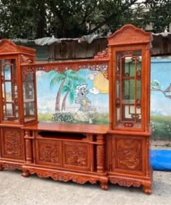 Kệ Tivi Trang Trí Tủ Rượu Gỗ Hương Đá - 2024
