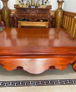 Sập Gỗ Hương Mặt Chiếu Ngựa Nguyên Tấm Cực Khủng 1m8 x 2m2 Dày 15cm Siêu Víp