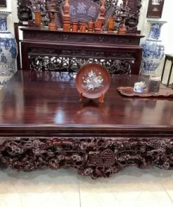 Sập Gỗ Gụ Mai Điểu Đục Tay Kênh Bong Sắc Nét VÍP