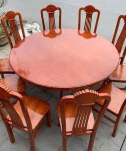Bàn Ăn Tròn Xoay Gỗ Xoan Đào 10 Ghế