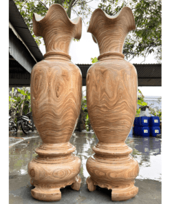 Lục Bình Gỗ Cẩm Vàng Nguyên Khối Cao 1m6 Vân Víp