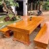 Mẫu Bàn Ghế ăn Gỗ Gõ đỏ Nguyên Khối