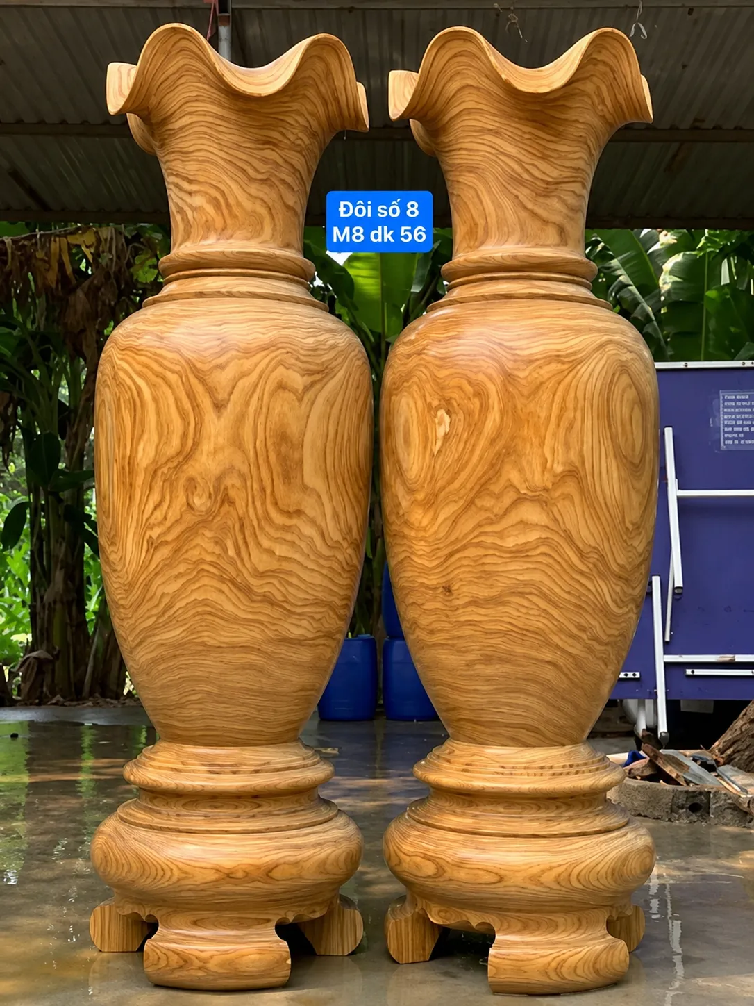 Đôi Lục Bình Gỗ Cẩm Vàng Cao 1m8 Chọn Gỗ Chọn Vân Víp Đôi lục bình gỗ Cẩm Vàng cao 1m8, chọn gỗ chọn vân VIP tại Đồ Gỗ Hòa Phát.