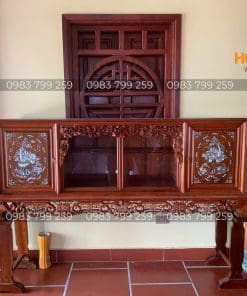 Tủ Chè Cánh Thẳng Gỗ Gụ