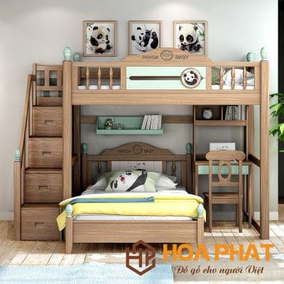 Top 10 Mẫu Giường Gỗ 2 Tầng Đáng Mua Nhất Hiện Nay B3-8