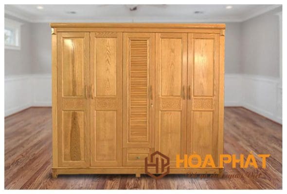 Top mẫu tủ quần áo gỗ tự nhiên 5 cánh đẹp sang trọng 2025 Tu-go-soi-5-canh