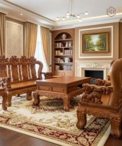 Bộ Bàn Nghế Gõ đỏ Tay 18 Hình 01