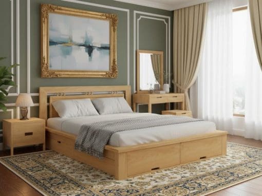 Giường Gỗ Sồi Nga 2mx2m2