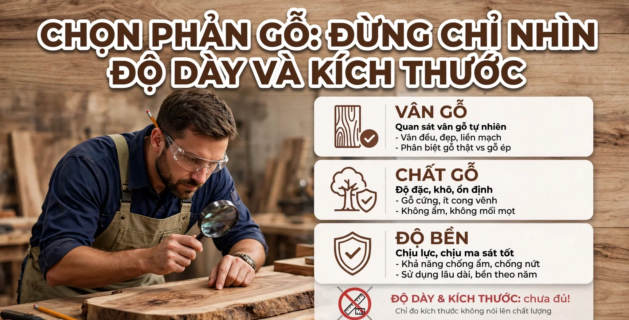 Chọn phản gỗ: đừng chỉ nhìn độ dày và kích thước