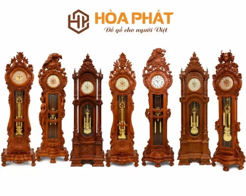 Các mẫu đồng hồ cây gỗ mỹ nghệ nổi bật tại Đồ Gỗ Hòa Phát