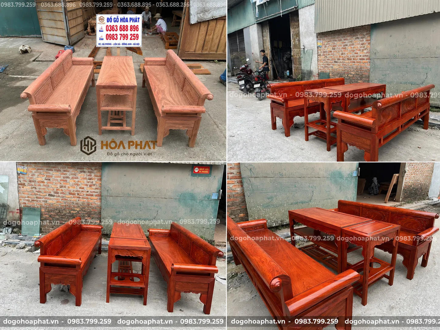 Trường Kỷ Gỗ Hương Đá Đoản 1m97 Cao 81 Rộng 62 – Bàn 1m15 Kích thước trường kỷ gồm đoản dài 1m97 và bàn dài 1m15