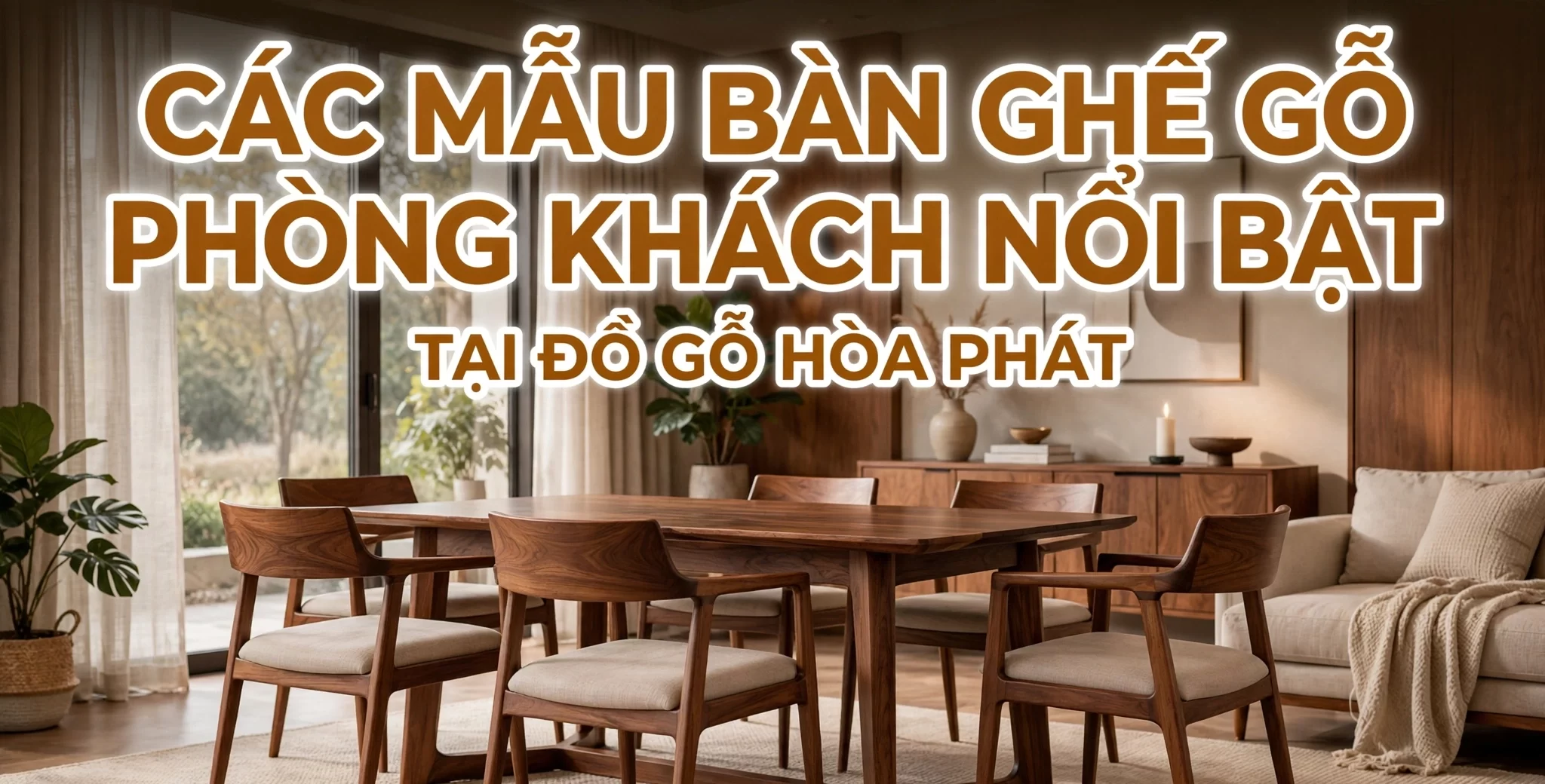 Các mẫu bàn ghế gỗ phòng khách nổi bật tại Đồ Gỗ Hòa Phát