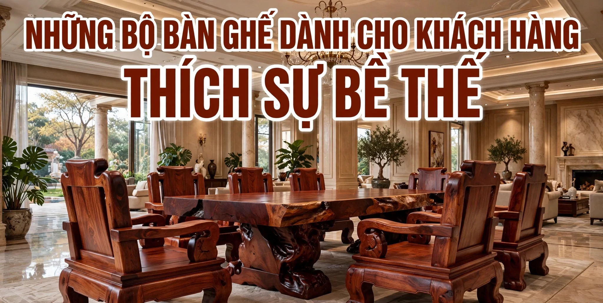 Những bộ bàn ghế dành cho khách hàng thích sự bề thế