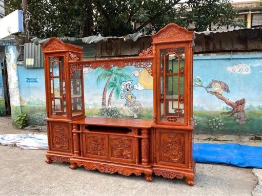 Kệ Tivi Trang Trí Tủ Rượu Gỗ Hương Đá – lựa chọn cho phòng khách cần sự đồng bộ
