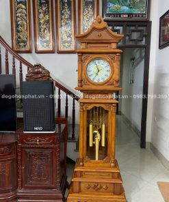 Đồng Hồ Vuông Pháp Gỗ Hương Ta Cao Cấp Cao 2m2