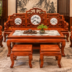 Bàn ghế móc mỏ gỗ hương đá tuyển chọn vân