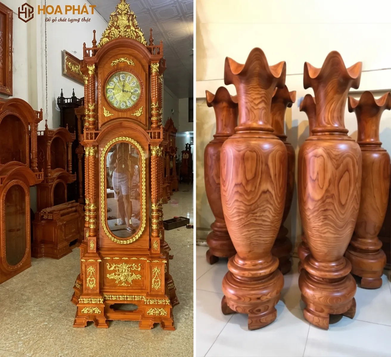Đồ gỗ mỹ nghệ đẹp nổi bật với đường vân gỗ tự nhiên, kiểu dáng tinh xảo và các chi tiết chạm khắc thủ công, tạo điểm nhấn sang trọng cho không gian nội thất.