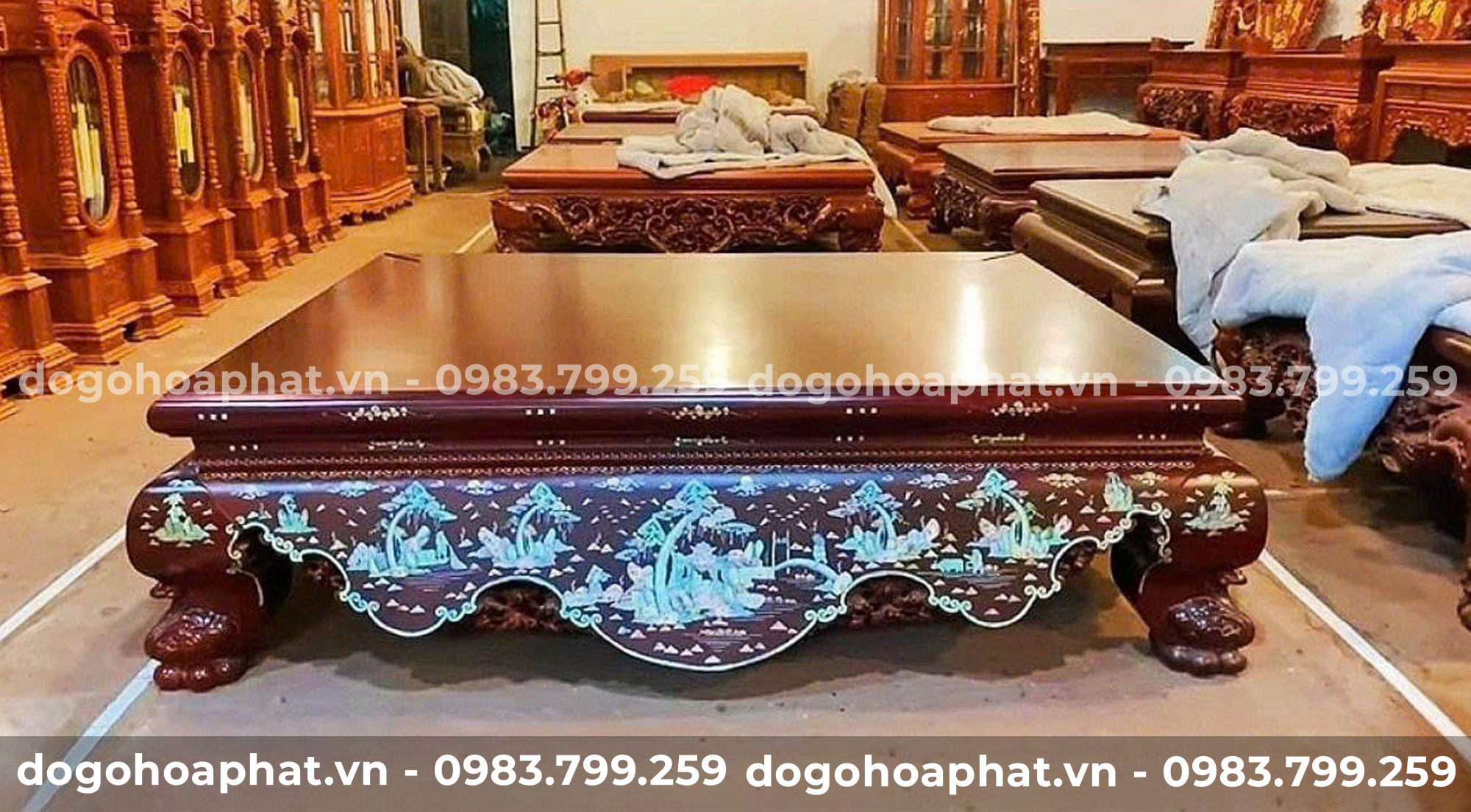 Sập khảm gỗ cao cấp 1m6x2m, 1m8x2m2 Sập khảm gỗ cao cấp 1m6x2m, 1m8x2m2 - Ảnh 6