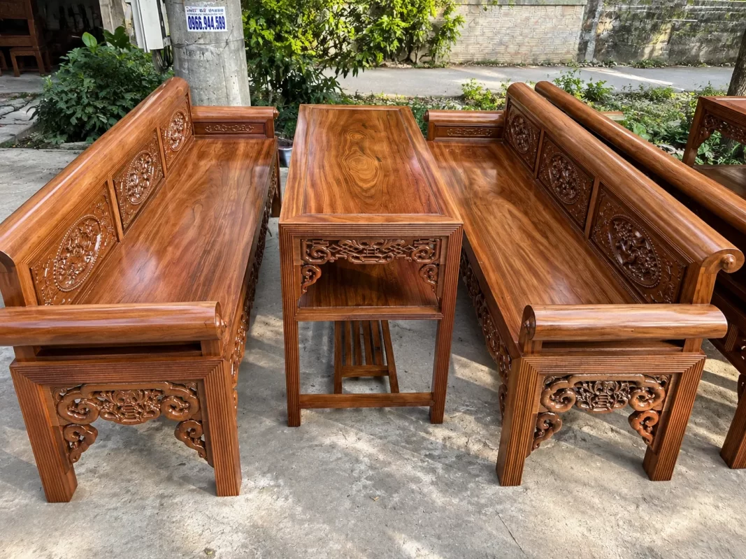 Trường Kỷ Gỗ Lim Đục Tứ Quý