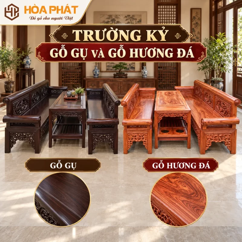 Trường Kỷ Gỗ Gụ Và Gỗ Hương Đá: Nên Chọn Loại Nào? truong ky go gu va go huong da 1