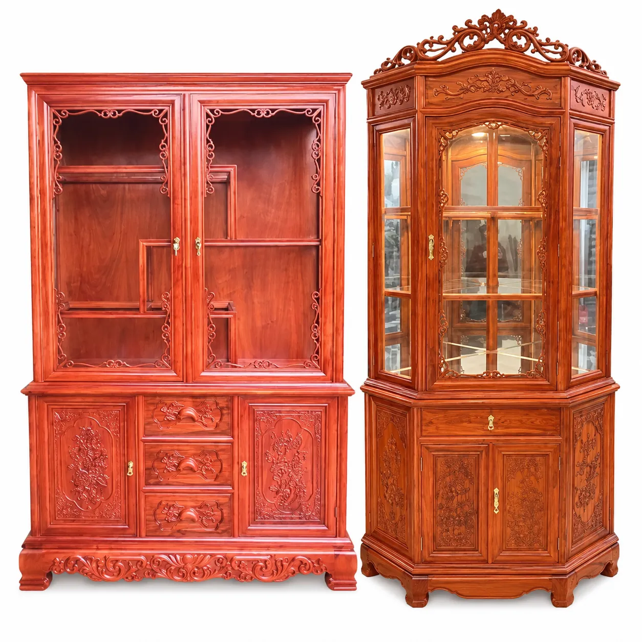 Tủ rượu gỗ hương đá có vẻ đẹp tự nhiên, phù hợp với nhiều không gian nội thất gỗ.